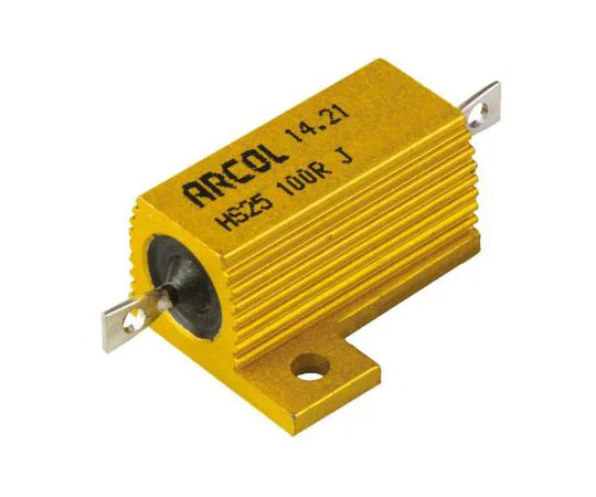 63-7348-73　ArcolHS25系列铝合金厚板轴向线材贴装电阻，100Ω±5% 25W　HS25 100R J