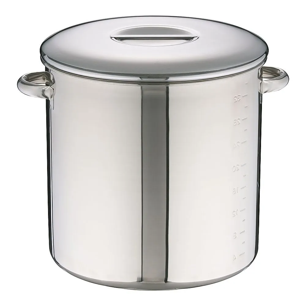 62-6385-96　Eco-Clean 18-8 Inner Lid Type Kitchen Pot (With Scale) 36 cm (With Hand)　AEK1114