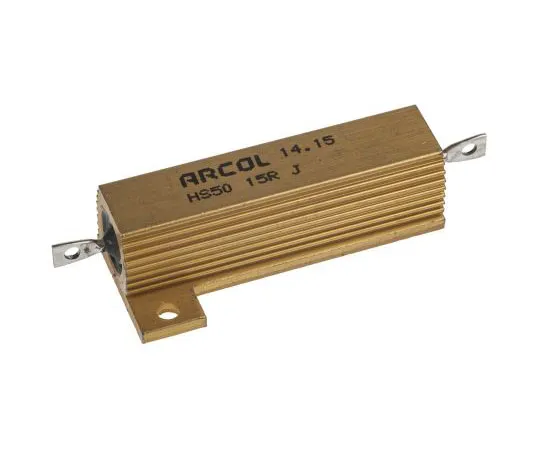 63-7349-57　ArcolHS50系列铝合金厚板轴向线材贴装电阻，15Ω±5% 50W　HS50 15R J