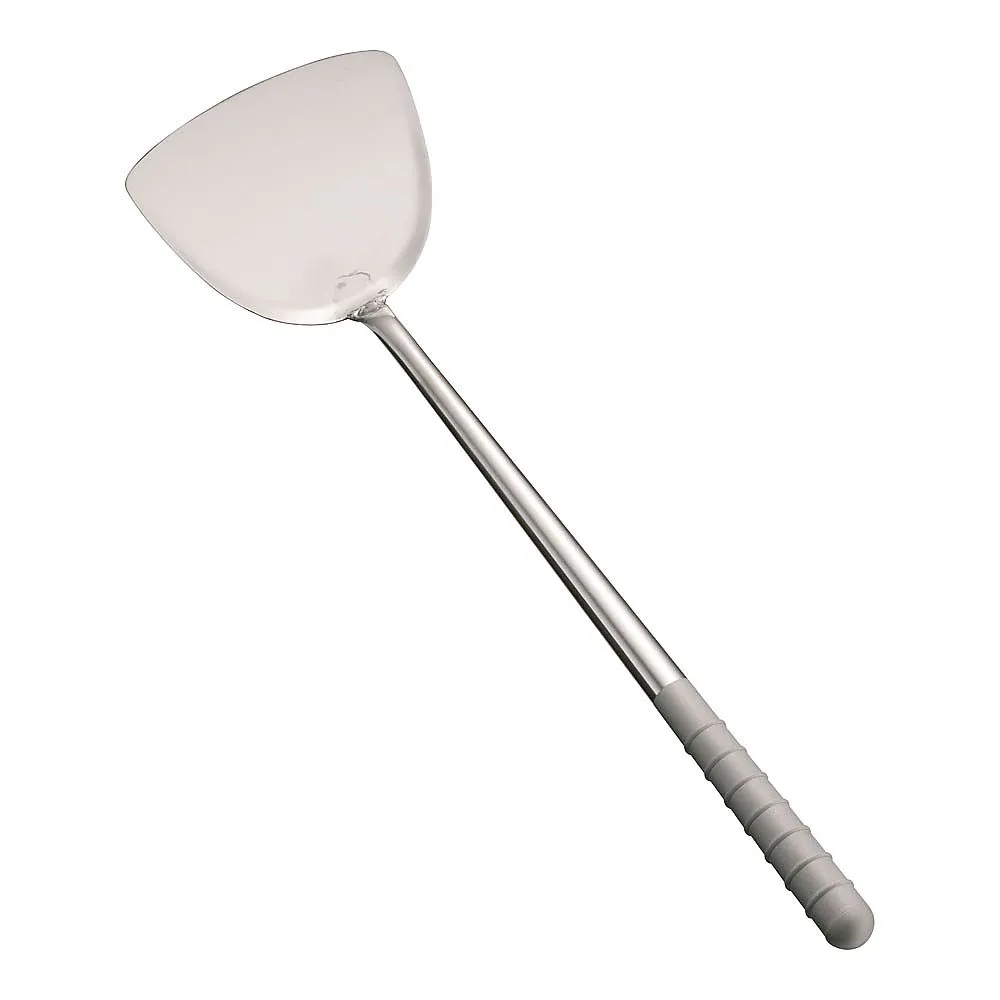 62-6444-98　All Stainless Steel Blast Processing Chinese Spatula Large