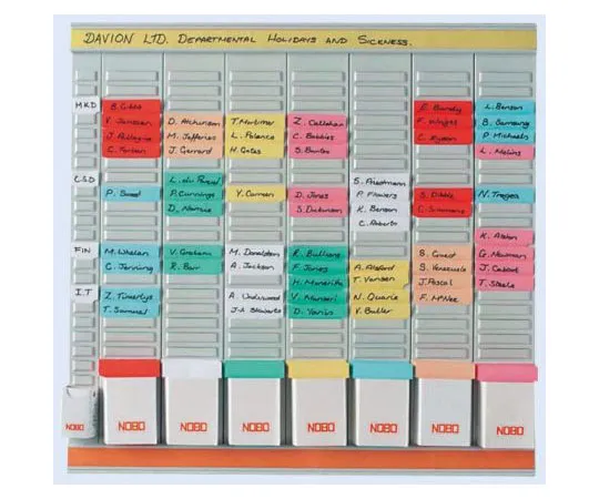 63-7322-37　Nobo Yearly Sloted Wall Planner, 800 x 660mm　43038490