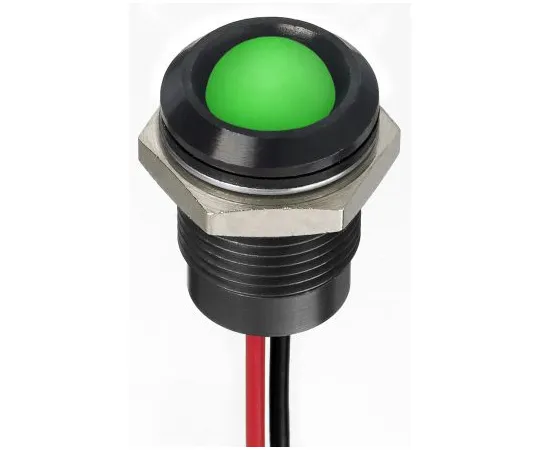 63-7021-26　RS PRO绿色指示器，12 V直流，14mm安装孔尺寸，导线终止，IP67　130-2274