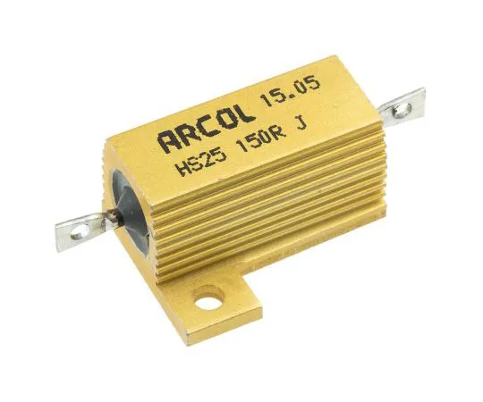 63-7349-47　ArcolHS25系列铝合金厚板轴向线材贴装电阻，150Ω±5% 25W　HS25 150R J