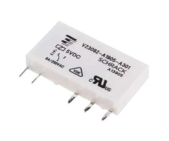 63-7437-63　TE ConnectivitySNR SPDT非锁定继电器PCB安装，5V直流线圈，6A　V23092A1905A301