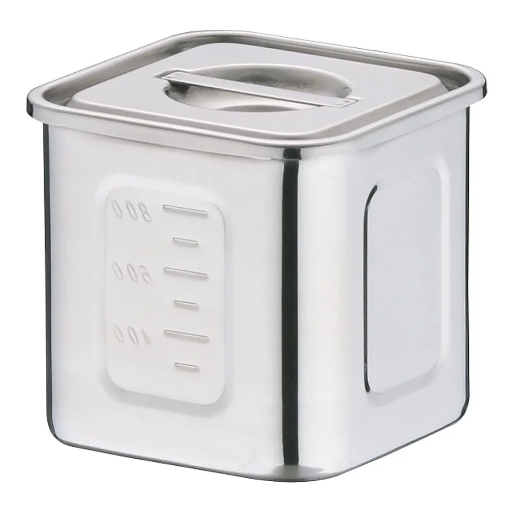 62-6386-07　18-8 Deep Square Kitchen Pot with Scale 10.5 cm　AKK06010