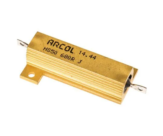 63-7349-65　ArcolHS50系列铝合金厚板轴向线材贴装电阻，680Ω±5% 50W　HS50 680R J