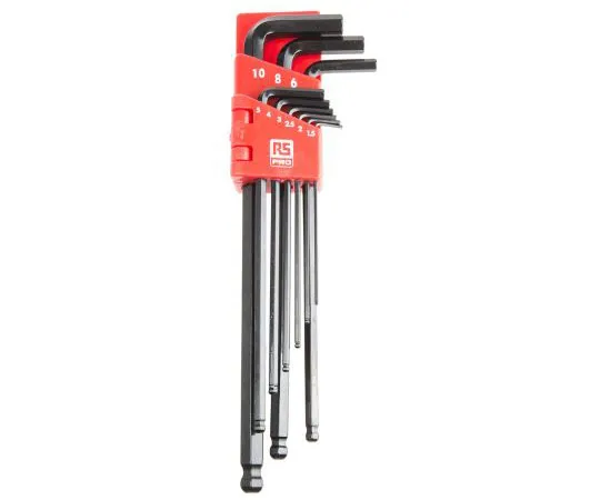 63-7373-85　RS Pro9片1.5毫米、2毫米、2.5毫米、3毫米、4毫米、5毫米、6毫米、8毫米、10毫米球端六角键组　144-7564