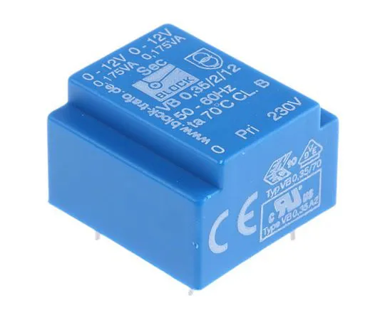 63-7484-37　12V交流2孔PCB变压器输出，0.35VA　VB 0.35/2/12