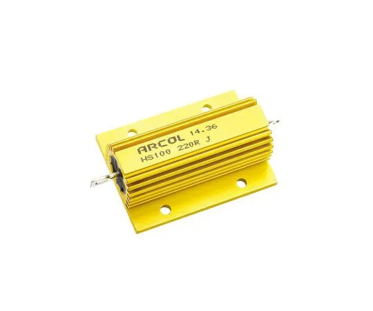 63-7351-55　ArcolHS100系列铝合金厚板轴向线材贴装电阻，220Ω±5% 100W　HS100 220R J