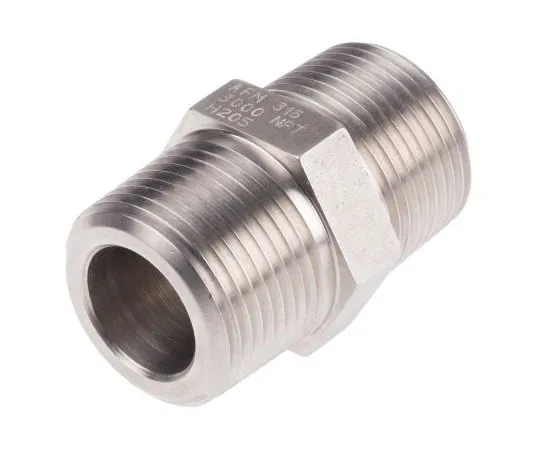63-7431-85　RS PRO不锈钢六边形乳头接头1在NPT (T) 公×1在NPT (T) 公×1　222-6658