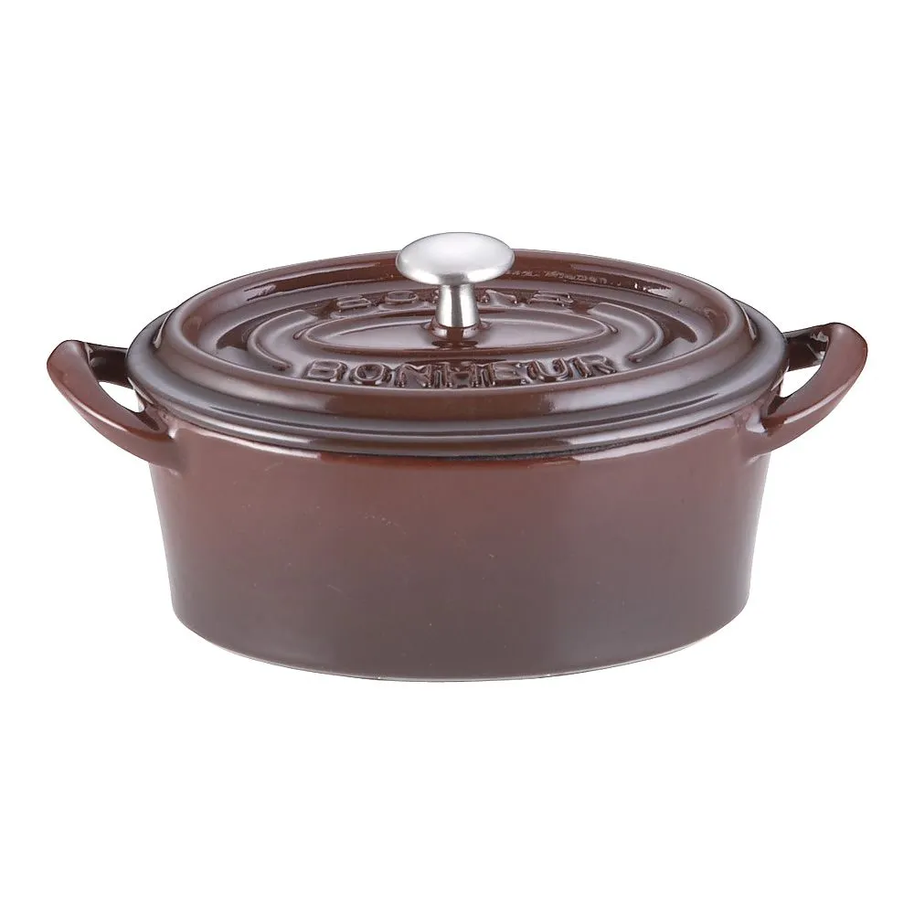 62-6349-11　Bon Bonaire Cocotte Oval 11 cm Brown