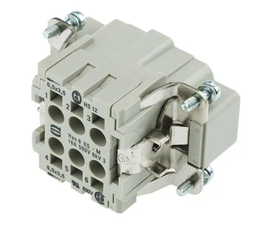 63-7397-86　汉ES系列尺寸6 B连接器插口，男，6+E方式，16A, 500 V　9330062616