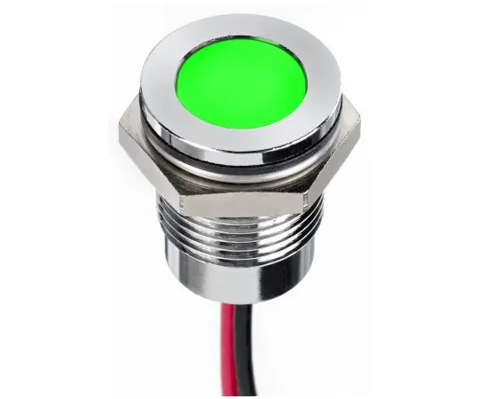 63-7021-13　RS PRO绿色指示器，24 V直流，14mm安装孔尺寸，导线终止，IP67　130-2260