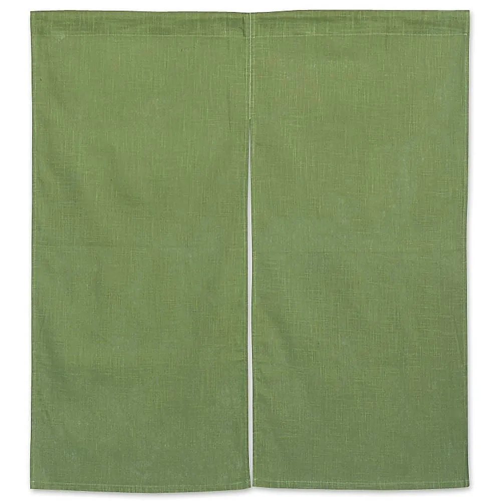 62-6318-82　Half Noren Cotton Linen Plain Green　001-04
