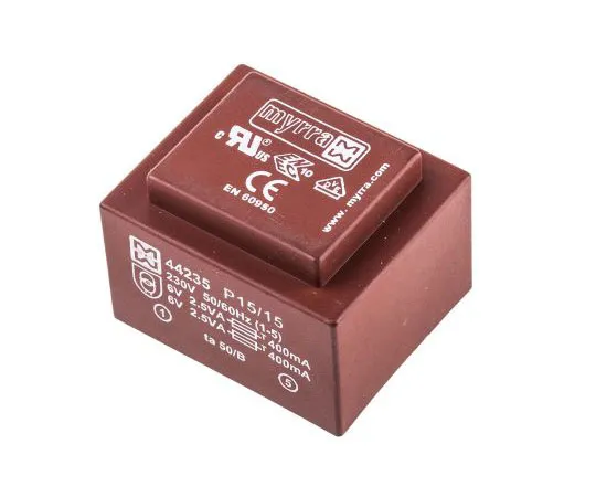 63-7398-86　6V交流2孔PCB变压器输出，5VA　44235