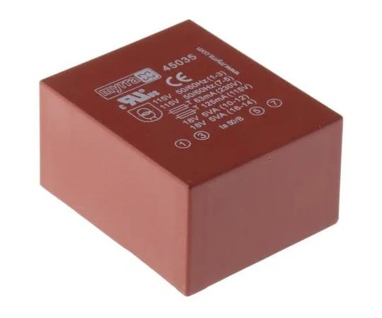 63-7398-62　18V交流2孔PCB变压器输出，10VA　45035