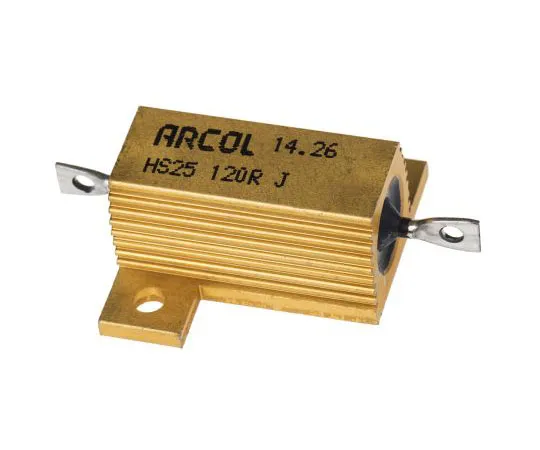 63-7349-46　ArcolHS25系列铝合金厚板轴向线材贴装电阻，120Ω±5% 25W　HS25 120R J