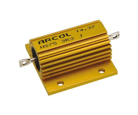 63-7483-80　ArcolHS75系列铝合金厚板轴向线材贴装电阻，3.3Ω±5% 75W　HS75 3R3 J