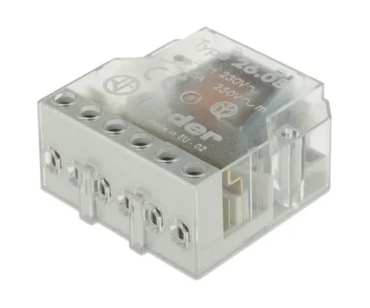 63-7450-21　Finder26系列DPST-2NO非锁定继电器面板安装，230V交流线圈，10A　26.08.8.230.0000