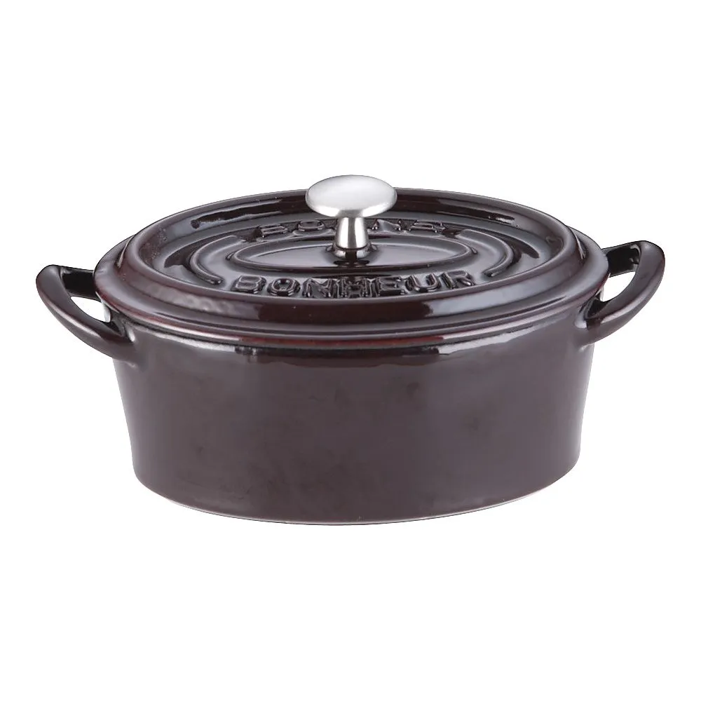 62-6349-02　Bon Bonaire Cocotte Oval 11 cm Obergin