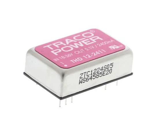 63-7358-09　TRACOPOWER THD 12 12W隔离DC-DC转换器通过孔，电压在18→36 V直流，电压在5V直流　THD 12-2411
