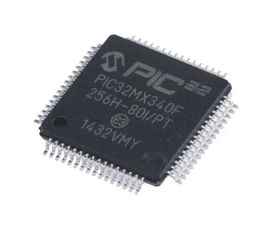 63-7357-26　单片机PIC32MX340F256H-80I/PT, 32位PIC单片机，80MHz, 12 kB, 256 kB闪存，64-PinTQFP　PIC32MX340F256H-80I/PT