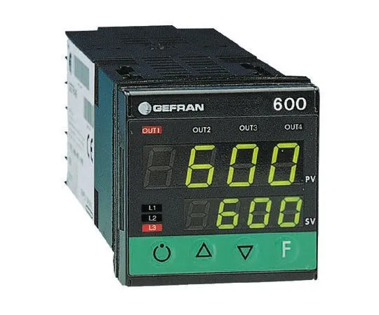 63-7336-45　Gefran 600 PID温度控制器，48 x 48 (1/16 DIN) mm,2输出逻辑，继电器，100→240 V交流电源电压　600-R-D-H-R-1