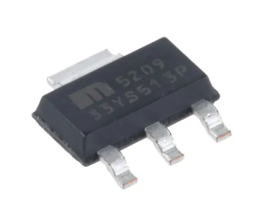 63-7358-98　MicrochipMIC5209-3.3YS, LDO稳压器，500mA, 3.3 V,±1% 3+Tab-Pin,SOT-223　MIC5209-3.3YS