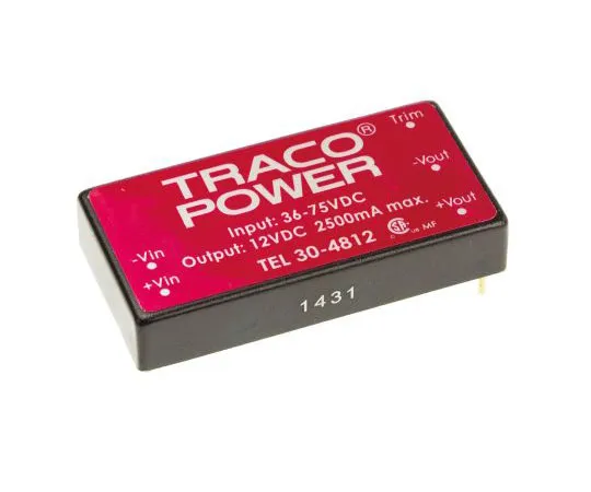 63-7358-27　TRACOPOWER TEL 30 30W隔离直流-直流换流器通孔，电压在36→75 V直流，电压在12V直流　TEL 30-4812