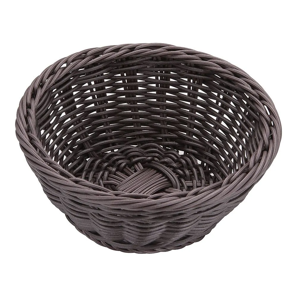 62-6582-19　Resin basket round type dark brown　91-079C