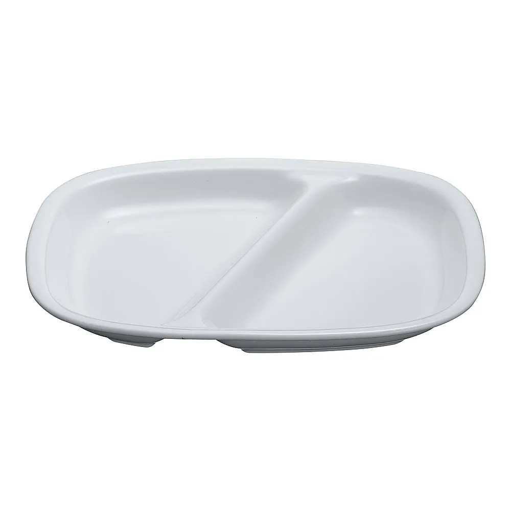 62-6857-93　High strength porcelain white square partition plate　WH-035