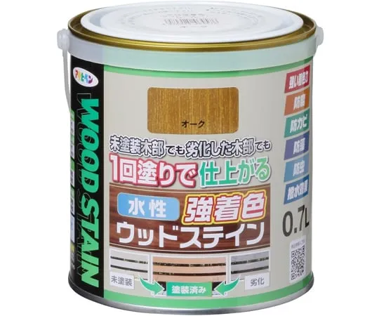 67-7121-39　Water-based Strong Colored Wood Stain 0.7 L Oak