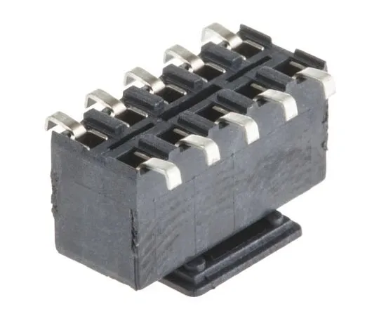 63-7612-91　TE连通性AMPMODUHV100系列2.54毫米间距10道2线直PCB插座，表面贴装，焊点终止　969973-5