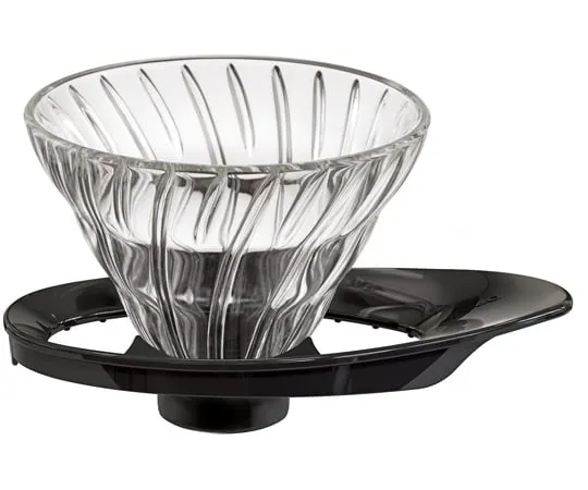 67-3056-40　V60 Heat Resistant Glass Transparent Dripper 01 Black　VDGR-01-B