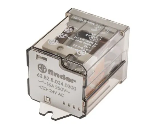 63-7600-63　Finder62系列DPNO非锁紧继电器法兰座，24V交流线圈，16A　62.82.8.024.0300