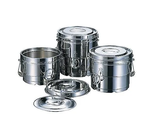 67-2416-36　18-8 Double Food Can with Scale (with Clip) 8 L　14008C8L