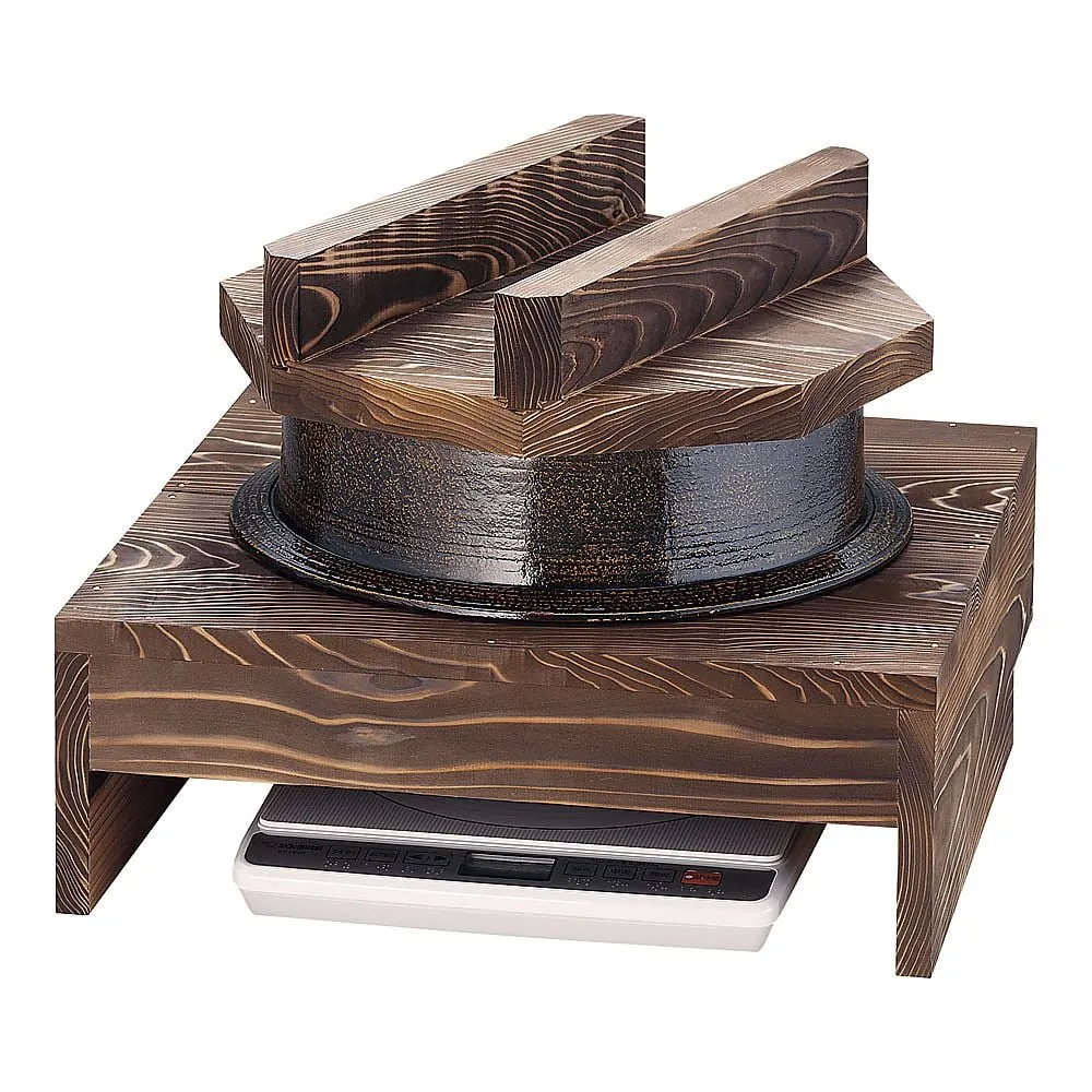 62-6675-28　Aluminum 2-Masu Cooker/Hakama Set for Electromagnetic Use (with Grilled Sugiki Lid)