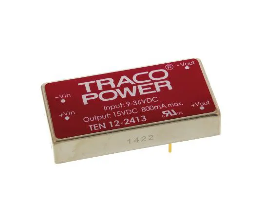 63-7562-71　TRACCOPOWER 10 12 12W隔离直流-直流换流器通孔，电压在9→36 V直流，电压在15V直流　TEN 12-2413