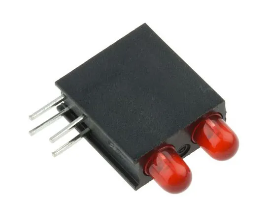 63-7627-08　拨号553-0211-200F,红色右角PCB LED指示器，2个LED通过孔2.2 V　553-0211-200F