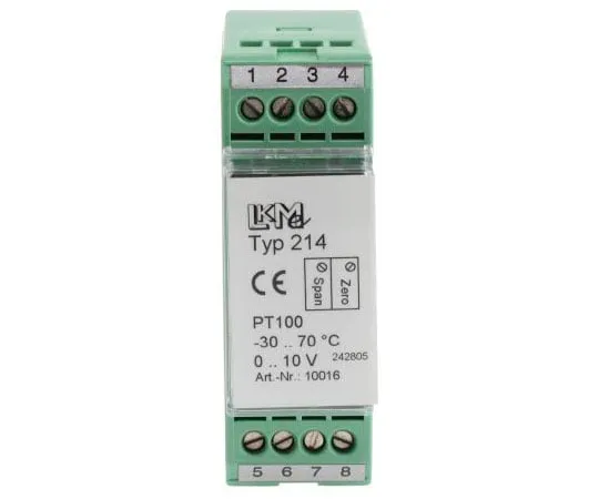 63-7511-87　PT100温度变送器，15→35 V, -25→+85°C　LKM 214/1