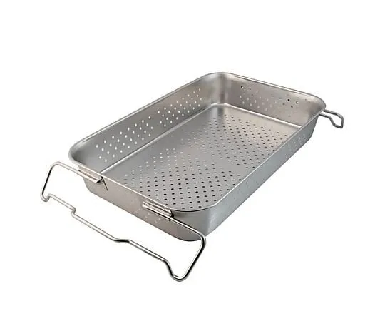 67-2402-47　18-8 School Lunch Tray, Transport Type, Clear Hole (with Stacking Handle) with Polishing Approx. 19 L　SH-6038-4P