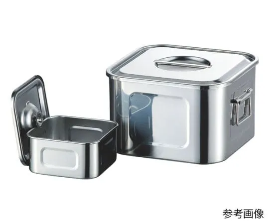 62-8172-10　AG 18-8 Shallow Square Kitchen Pot (with Knob) 13.5 cm　016194