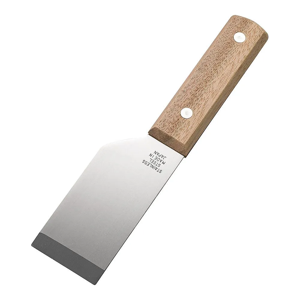62-6544-72　Stainless Steel Wooden Handle Square Leather 42 mm