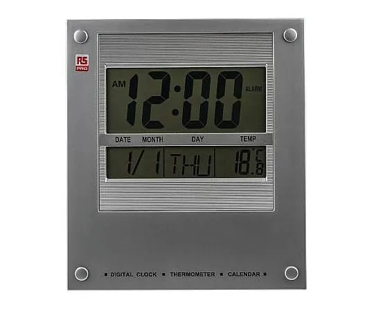 63-5124-48　银色数字壁钟　811-1820