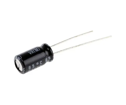 63-7605-96　尼希康100μF25V直流铝电解电容器，通孔6.3 (Dia。)x 11 mm+85°6.3mm 2.5mm　UVR1E101MED