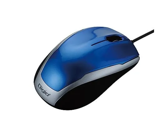 67-7766-78　Wired 3-button mouse BlueLED blue　MUS-UKT115BL