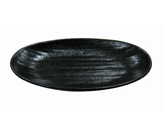63-7197-58　Tenmoku iron sand oval plate 7.5 cm (238 x 138)　8180260