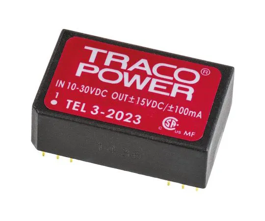 63-7540-98　TRACOPOWER TEL 3 3W隔离直流-直流换流器通孔，电压在10→30 V直流，电压输出±15V直流　TEL 3-2023