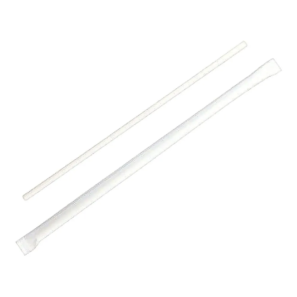 64-4189-86　Paper Straw Straight White Bag Included (500 Pieces)
