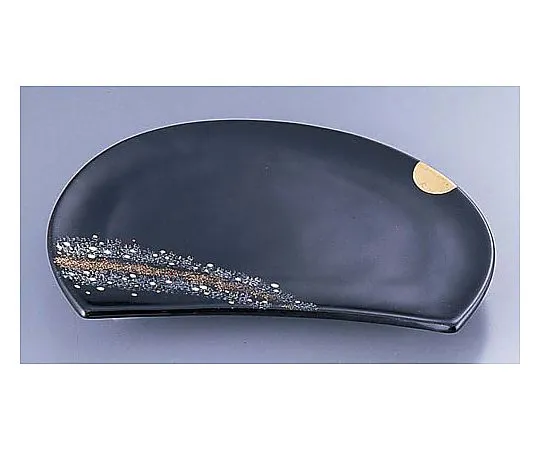 62-6843-10　AZ42-2 Black Glazed Flower Bubble Semicircular Dish